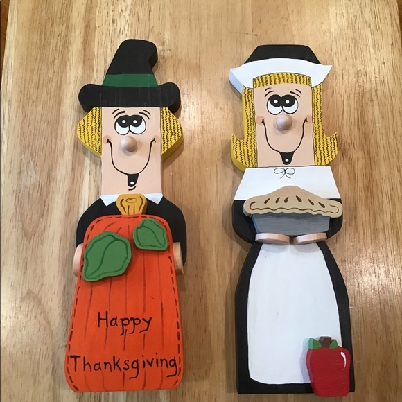 THANKSGIVING PILGRIMS HANDCARVED & HANDPAINTED - Picture 7 of 7